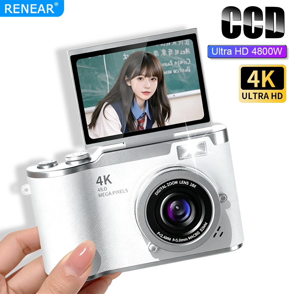 Kids Education News - Cámara digital portátil 4K CCD HD