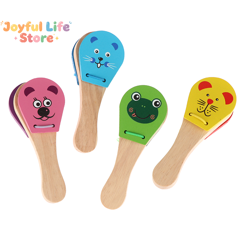 Kids Education Bell - Castañuelas de madera con dibujos animados