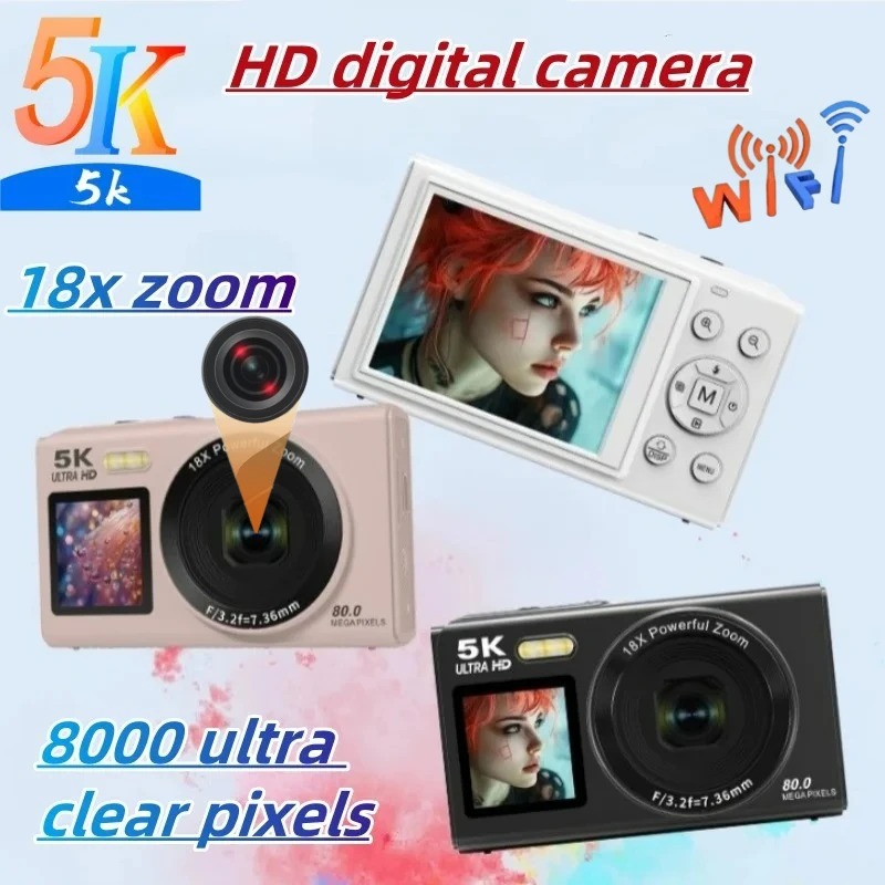 Kids Education News - Cámara Digital HD 5K con WiFi,