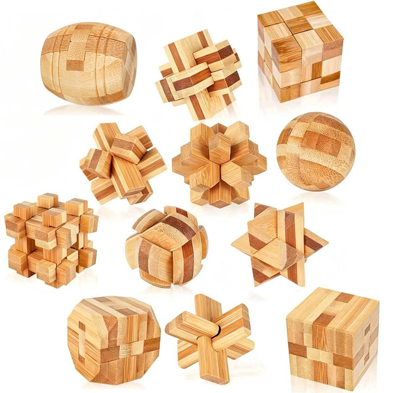 Brain Teaser Cube - NUEVO Rompecabezas de Bambú Lu Ban