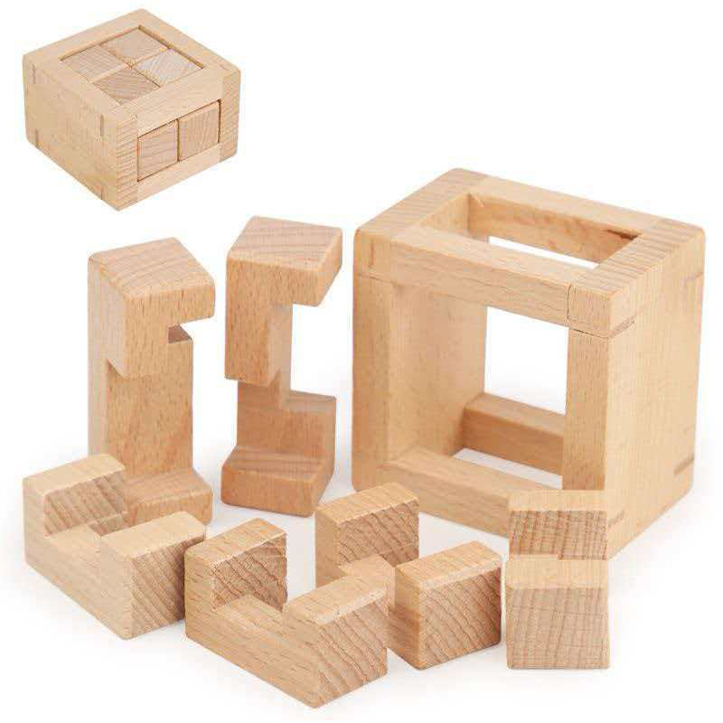 Brain Teaser Cube - Rompecabezas de madera YueYu II, rompecabezas