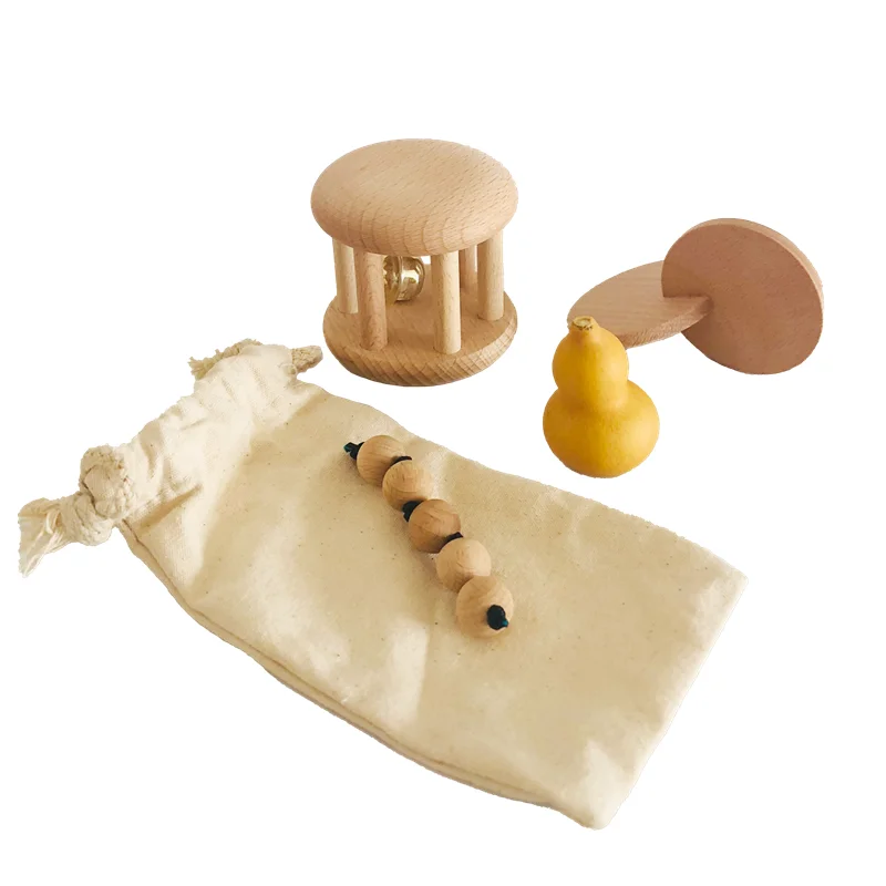 Kids Education Tools - Sonajero de campana de madera Montessori,