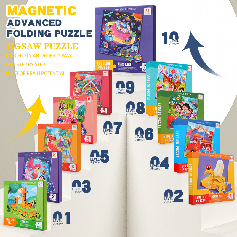 Educational Cartoon For Kids - Rompecabezas Magnético de Madera para Niños,