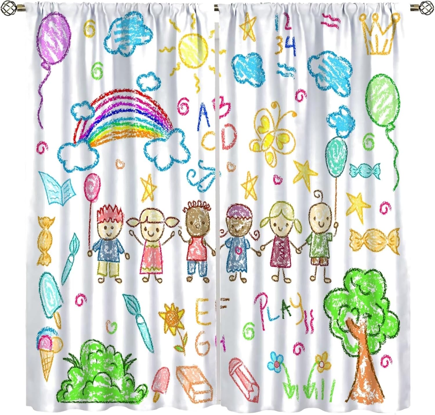 Kids Education Youtube - Cortinas Educativas para Niños, con Estampado