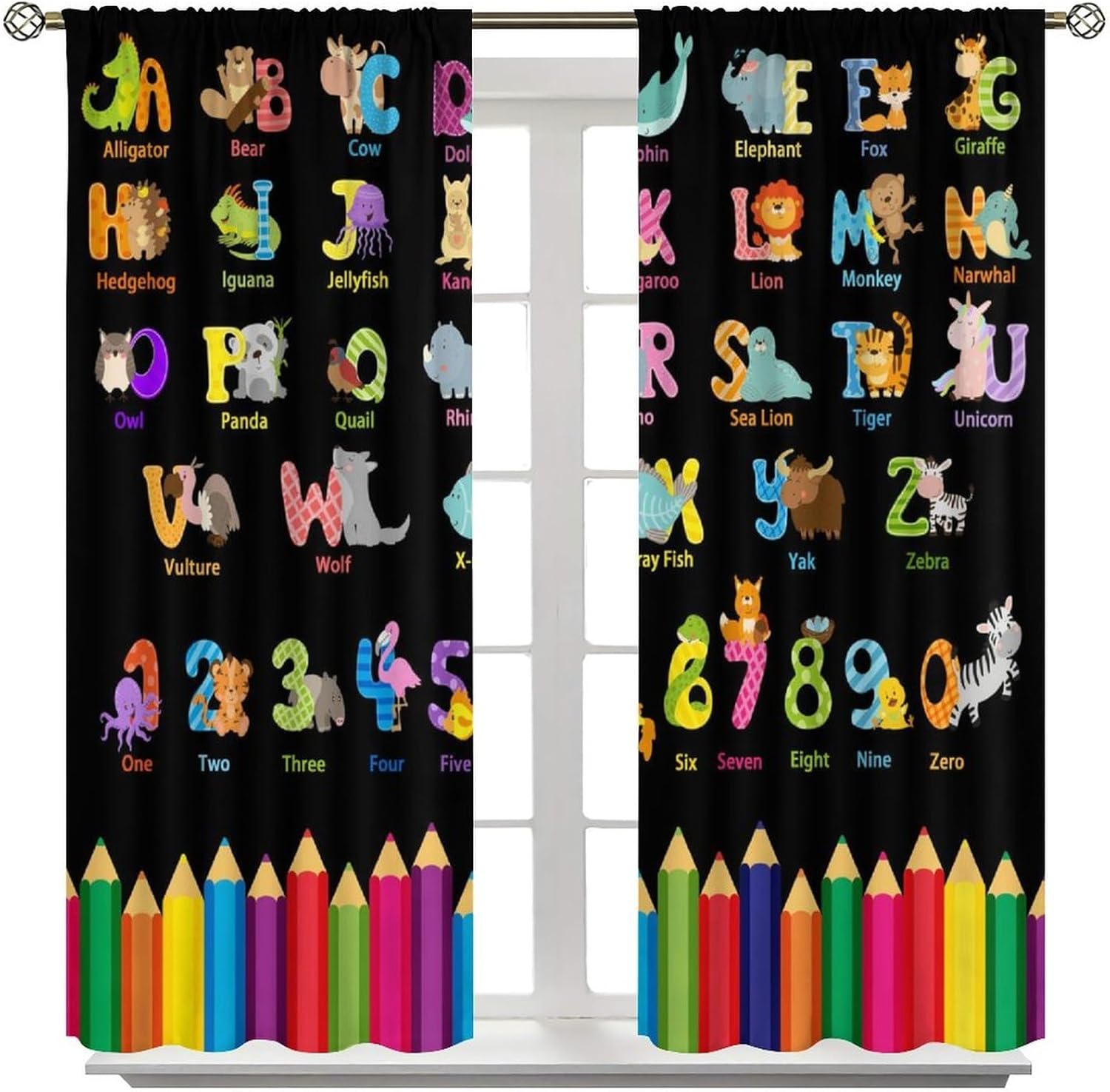 Cortinas con Diseño de Alfabet - Kids Education Youtube reseña y precio
