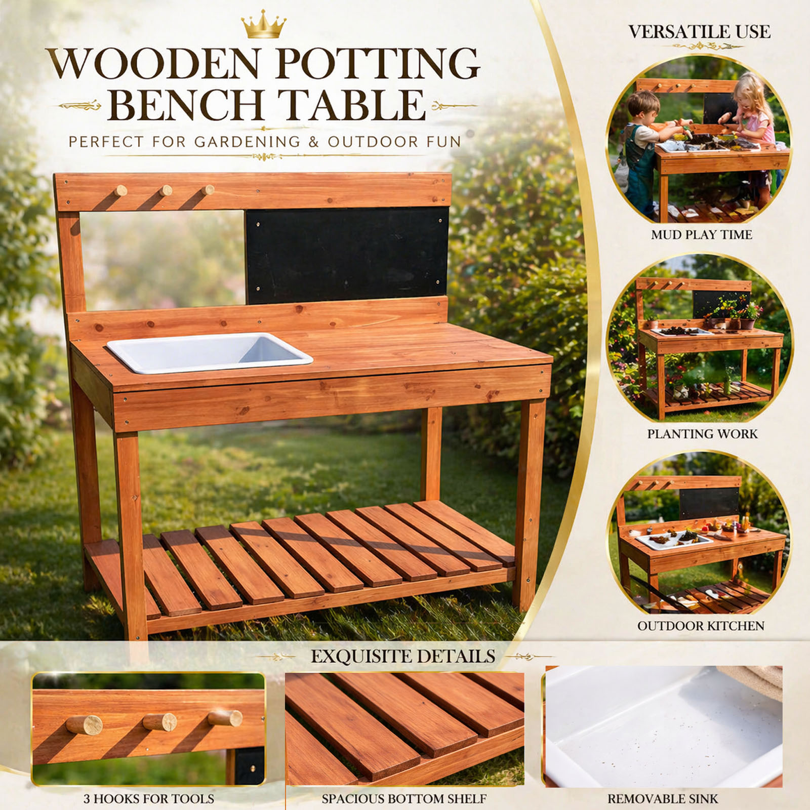 Mesas de Jardinería de Madera  - Kids Education Tools reseña y precio